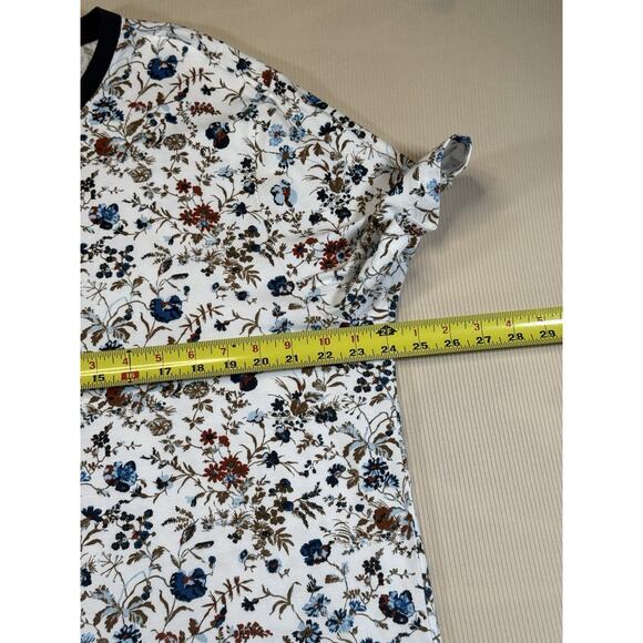 Perry Ellis Men’s XXL Floral Print T-Shirt White Blue Red Pima Cotton Crew Neck - Picture 5 of 10